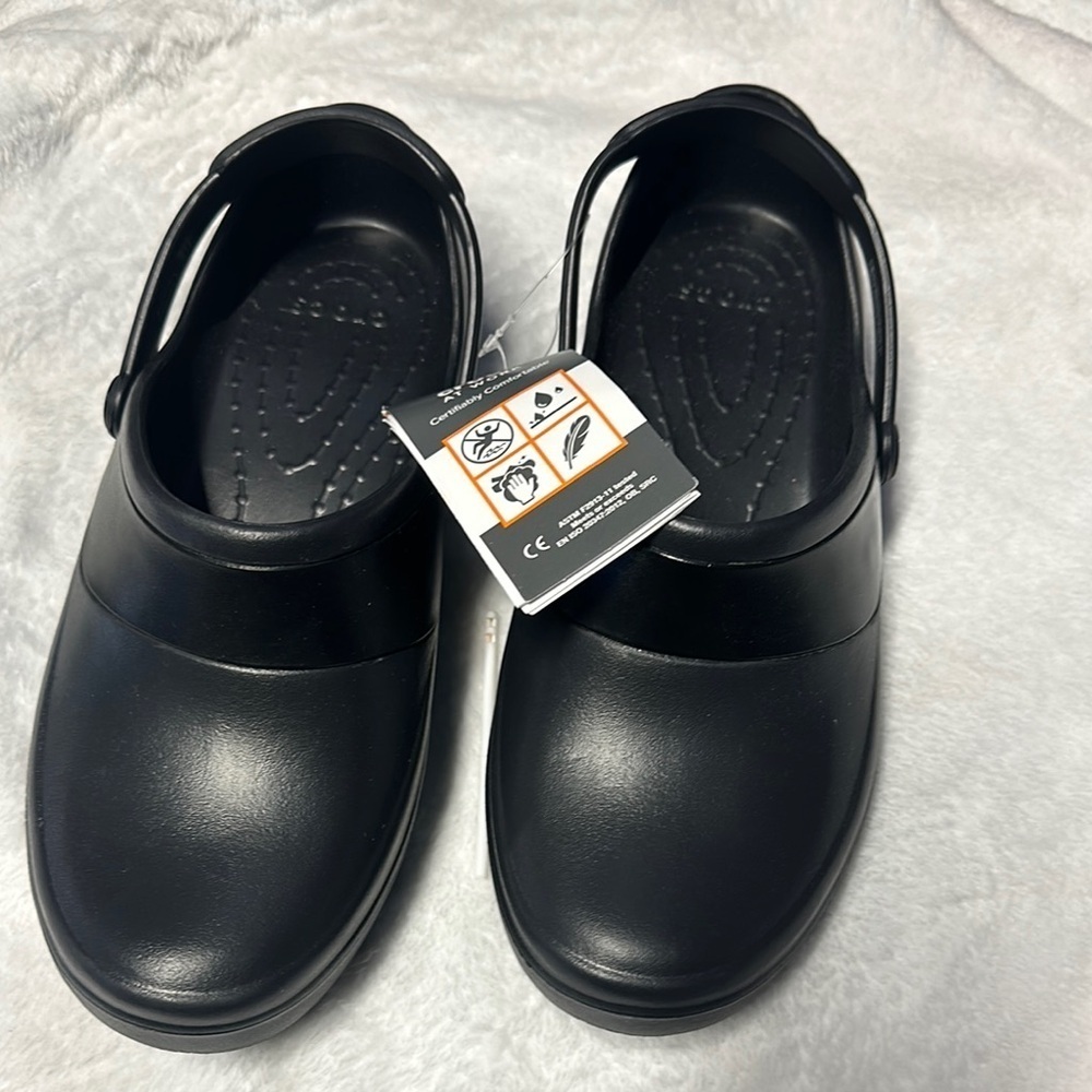 CROCS Black Dress Shoes with Matte Finish and Molded Sole